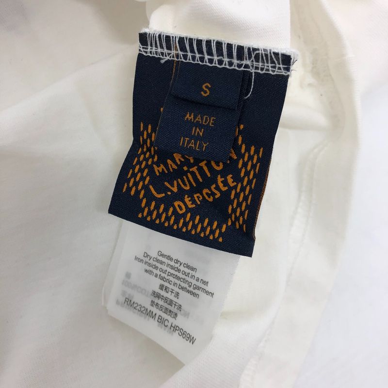 Louis Vuitton Short Sleeve T-shirt Graphic Embroidered 1afxnm Cotton White