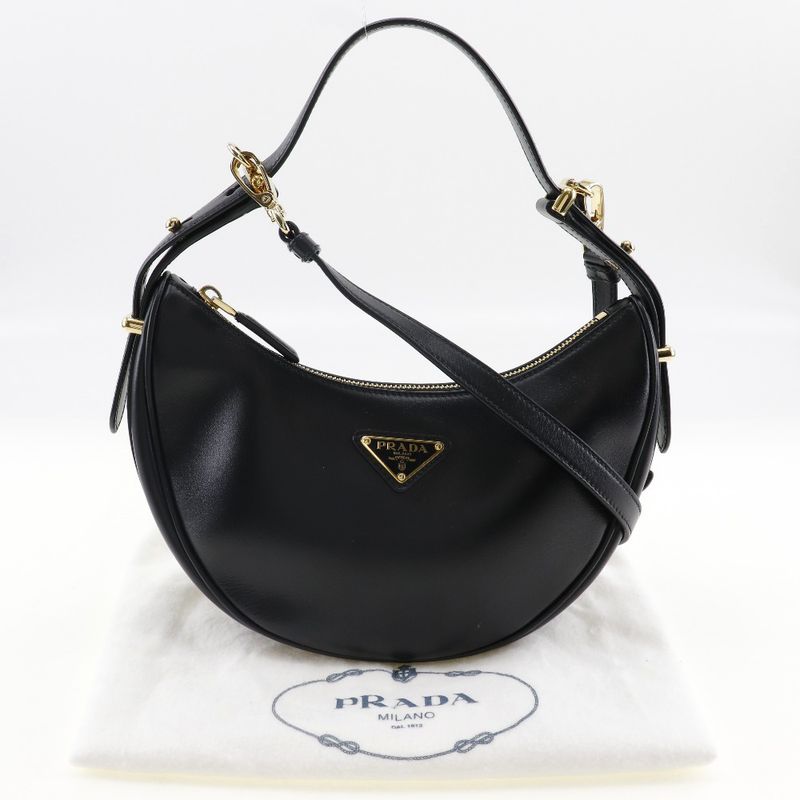 Prada ARCE 2WAY Shoulder 1bc194 Calf Black NERO Women's Shoulder Bag