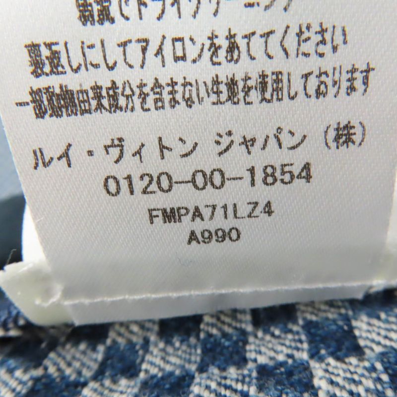 Louis Vuitton 2022 Monogram Leather Patched Damier Pattern Denim Pants Navy 34