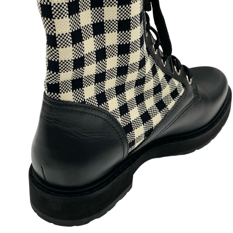 Fendi Rococo Boots Short Boots Shoes Leather Fabric Black Ivory Brown Zucca