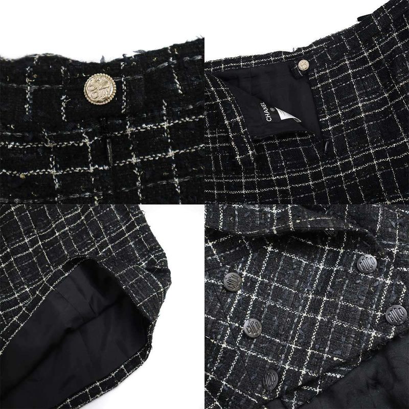 Chanel 2008 Cruise Tweed Jacket and Skirt Setup P32193v22147 P32374v22147 Black