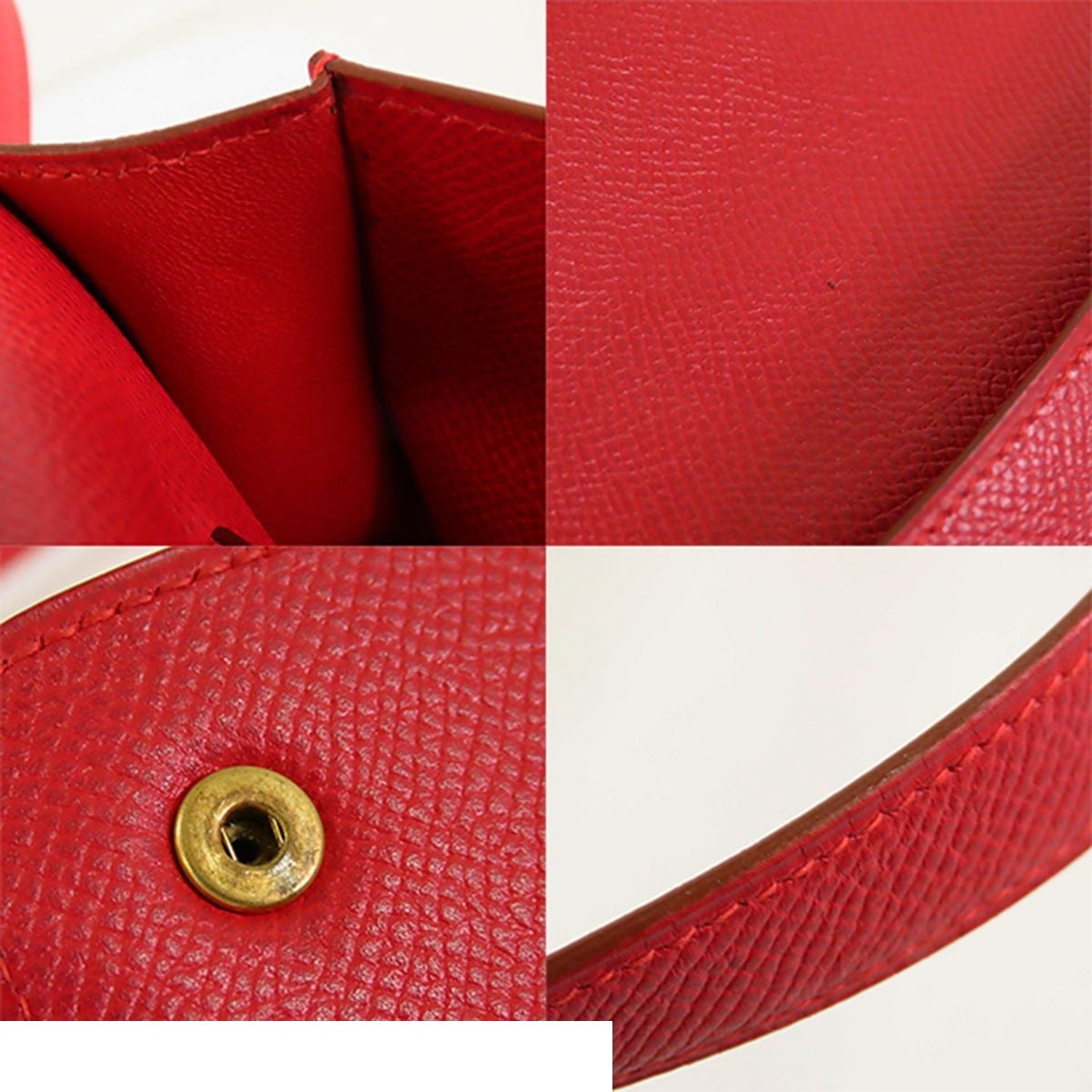 Hermes Pochette Green Red Gold Courchevel — view 8