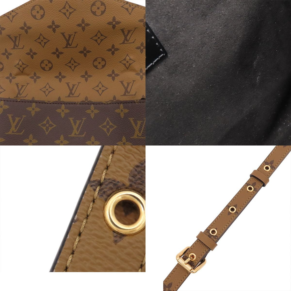 Louis Vuitton Pochette Metis MM Brown Gold Monogram Reverse 2-Way Shoulder Bag — view 8
