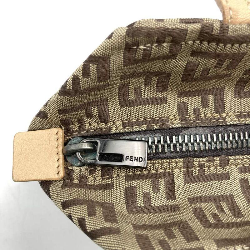 Fendi 2415 8n000 028 Handbag Mini Bag Pouch Zucchino Canvas Leather Beige Women