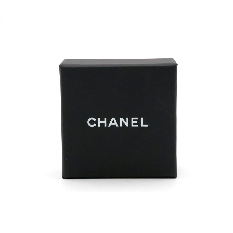 Chanel Earrings Gold Coco Mark Rhinestone Square
