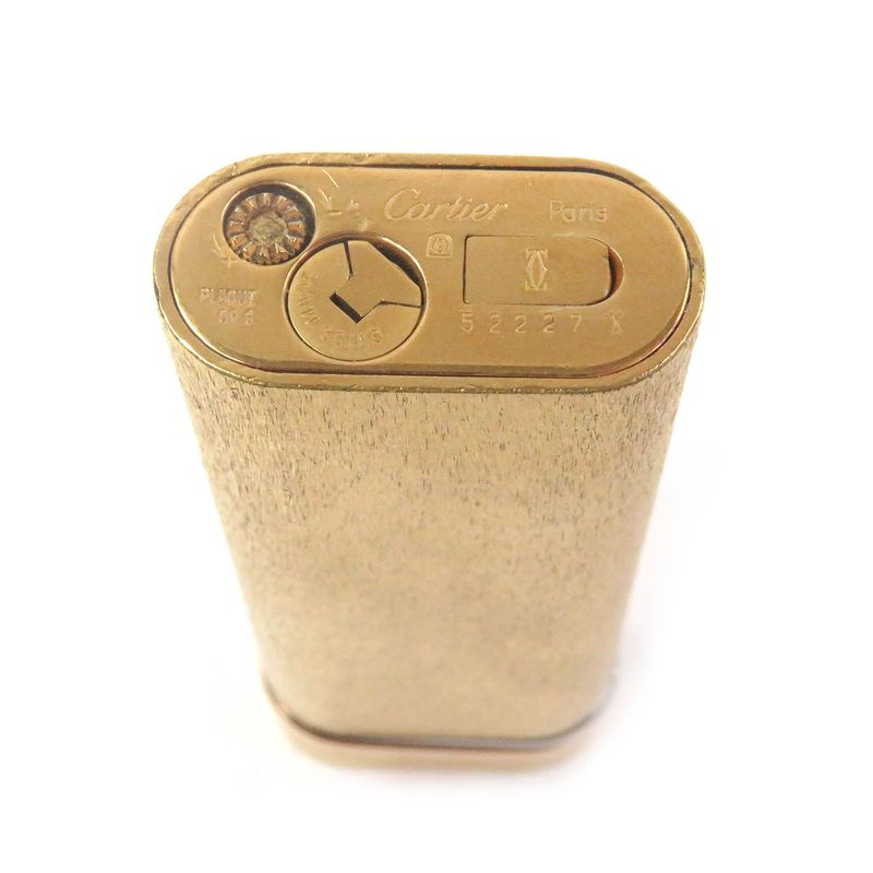 Cartier Trinity Oval New Shape Smoking Tool Gas Lighter Gold Swiss Made Men's