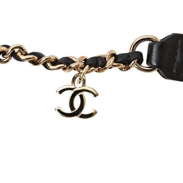 Chanel Belt Bag Chain Pouch Waist Black Gold Hardware — view 10