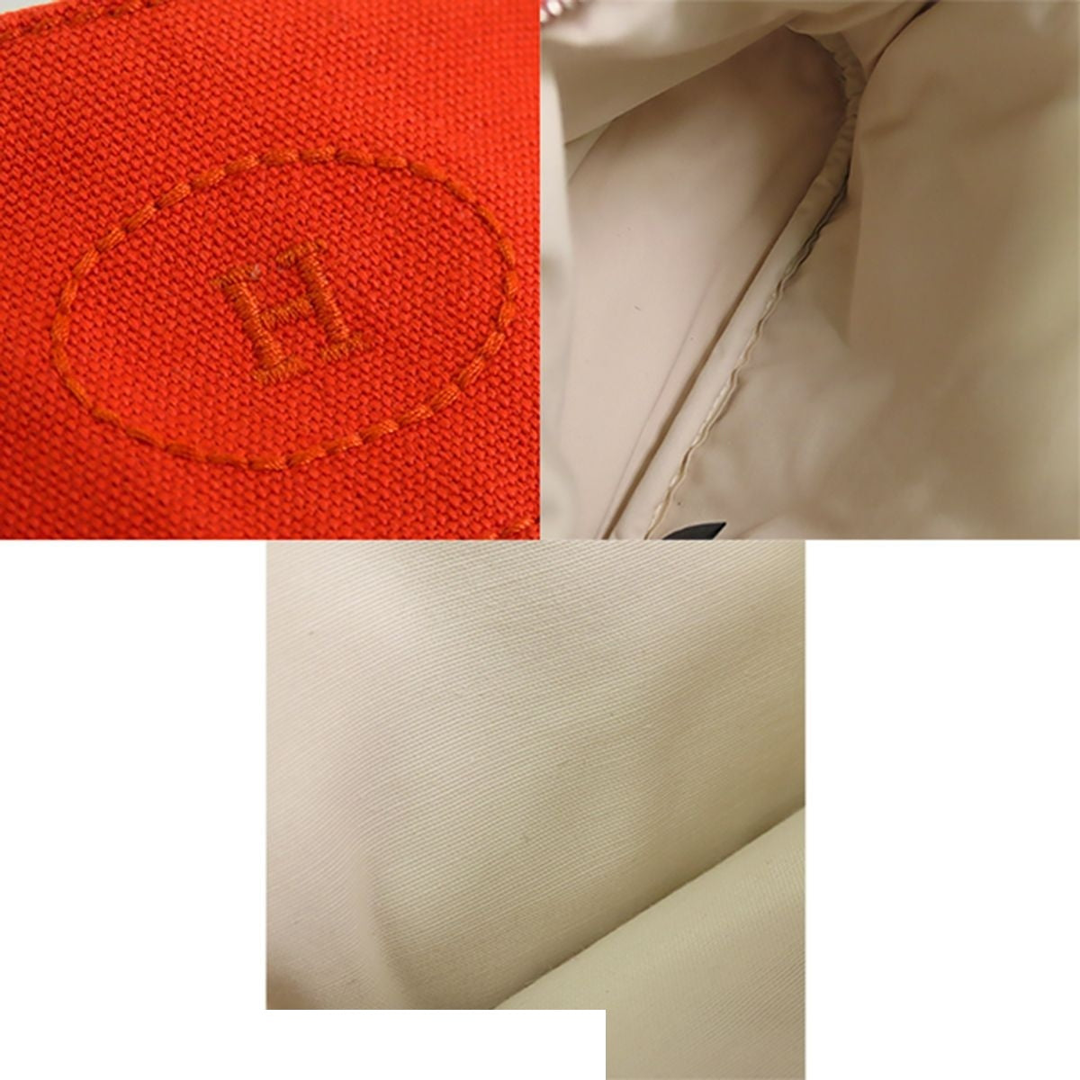 Hermes Bolide Pouch PM Orange Silver Cotton — view 8