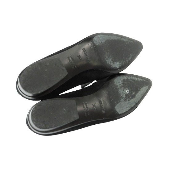 Hermes Loafers Suede Round Studded Shoes 36.5 Black Qqq — view 8