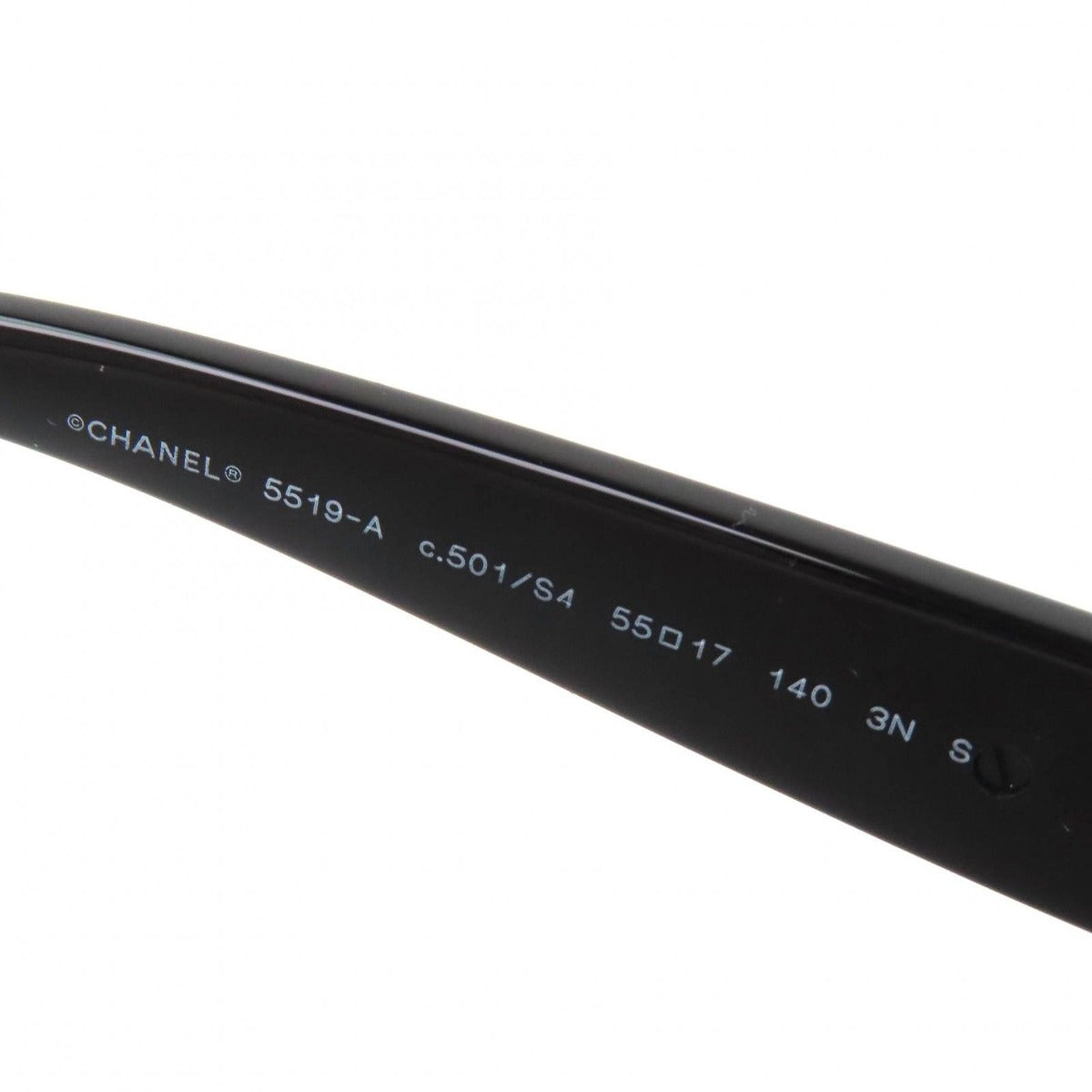 Chanel CC Logo Heart Square Shape Eyewear Sunglasses Black White — view 10