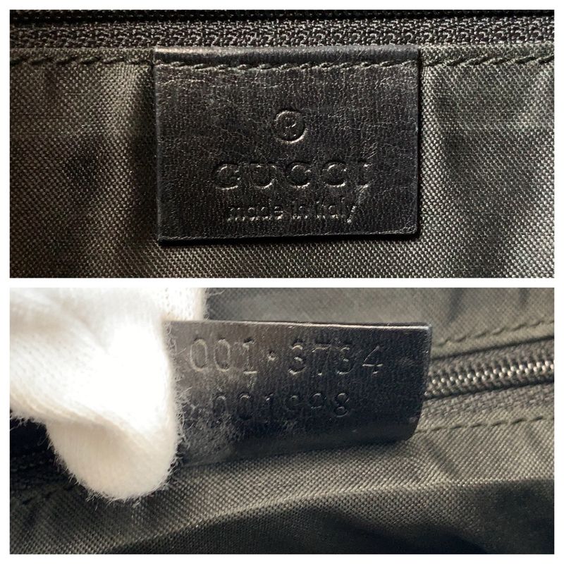 Gucci Jackie Black GG Canvas/leather 001 3734 Shoulder Bag Women 504838