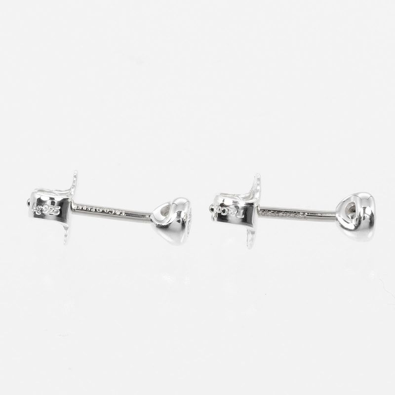 Tiffany & Co By-the-yard Silver 925 X Diamond Ladies 0.9g Earrings