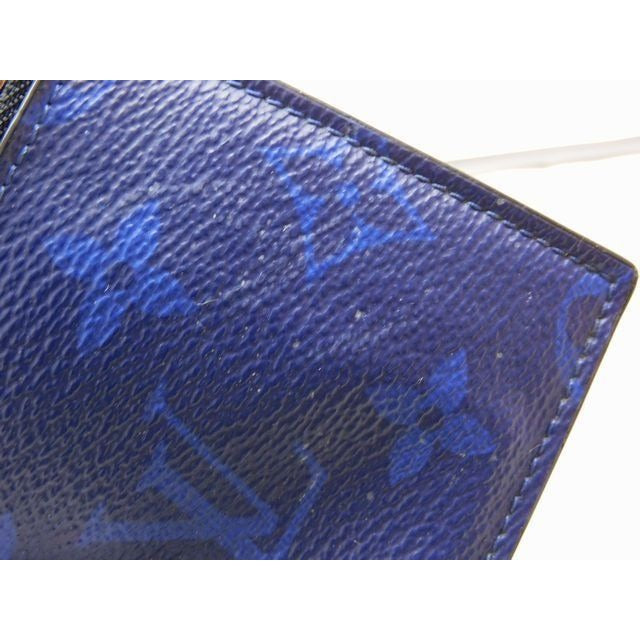 Louis Vuitton Coin Card Holder Taiga Llama Cobalt Blue Monogram — view 4