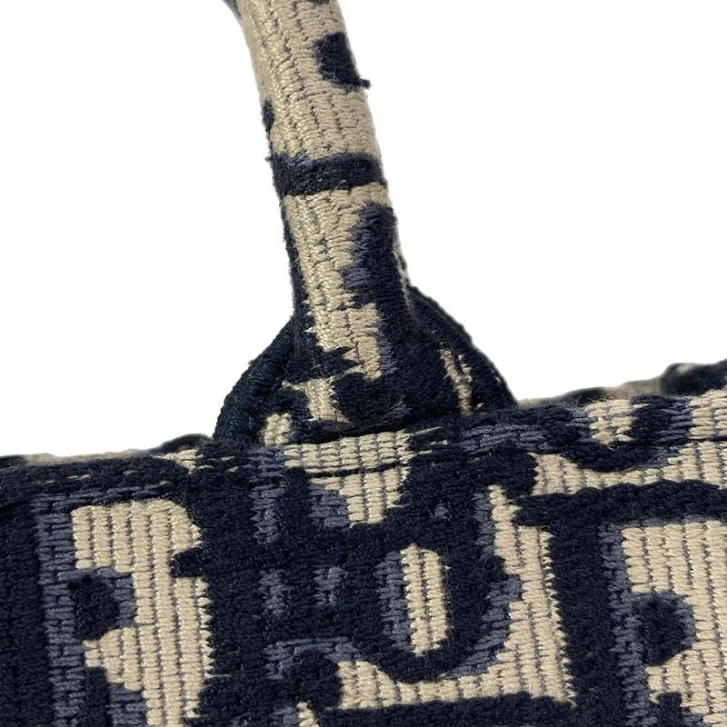 Dior/christian Dior Tote Book Tote Bag Mini Navy Ivory And Blue