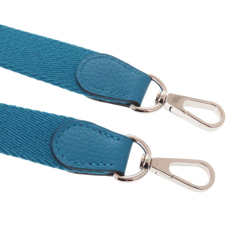 Hermes Canvas Blue Zanzibar Shoulder Strap Blue 0380 Hermes