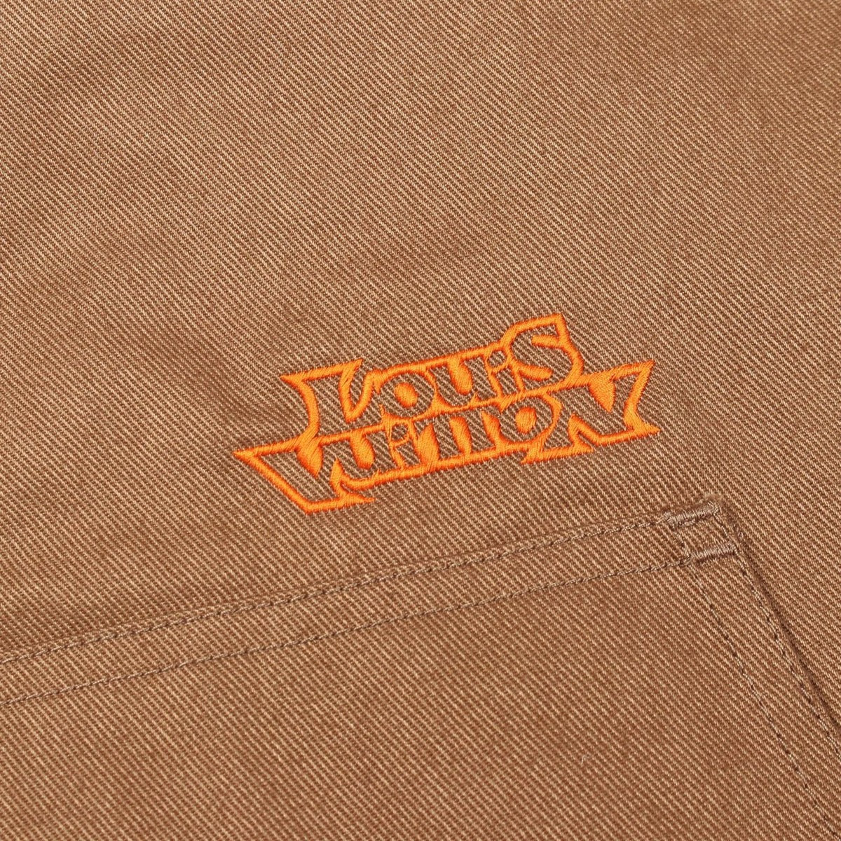 Louis Vuitton Hooded Patet Denim Jacket Orange Brown — view 8