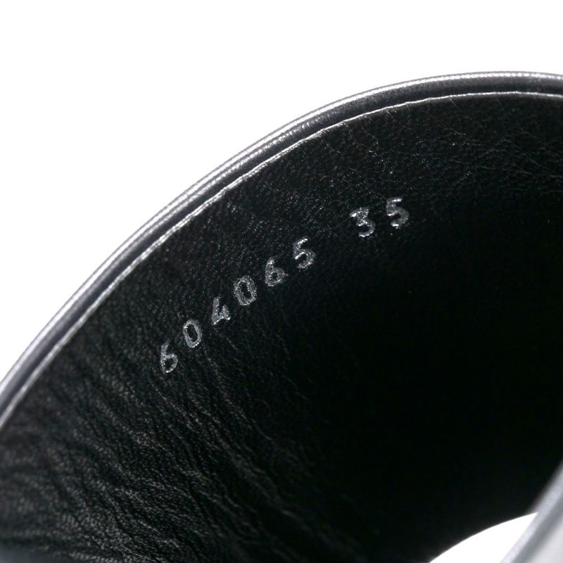 Balenciaga Sandals Size 35 BB Logo High Heel Cylinder Heel Leather Shoes