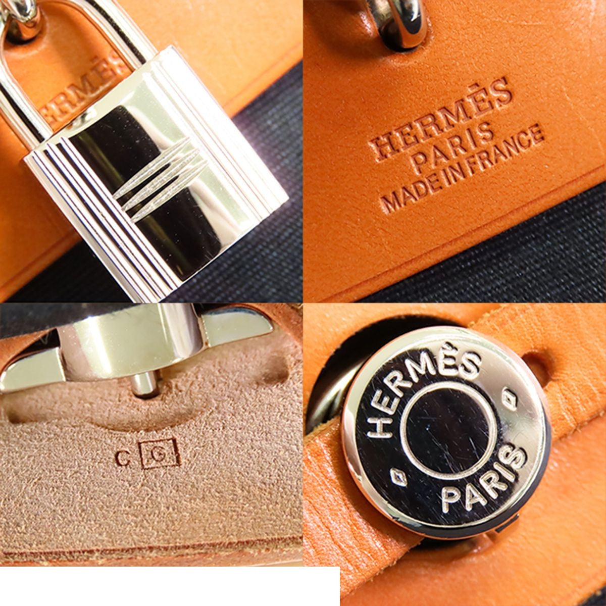 Hermes Herbag PM Black Brown Silver Toile Vache 2-Way Shoulder Bag — view 8