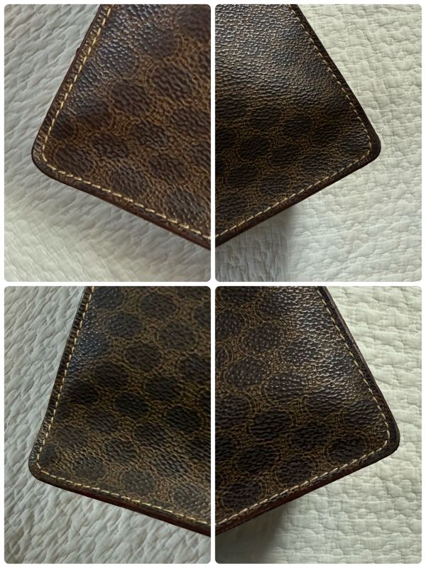 Celine Macadam Pattern Vintage Handbag Triomphe Business Calf Leather Brown