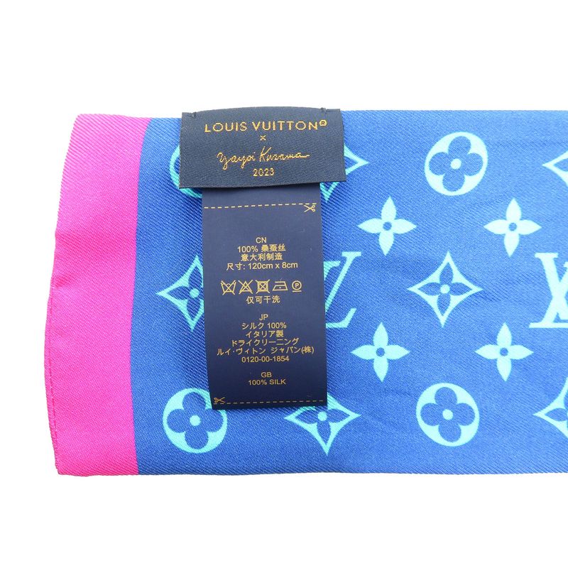 Louis Vuitton LV X YK Bandeau Pumpkin Yayoi Kusama M78391 Silk Blue Multicolor