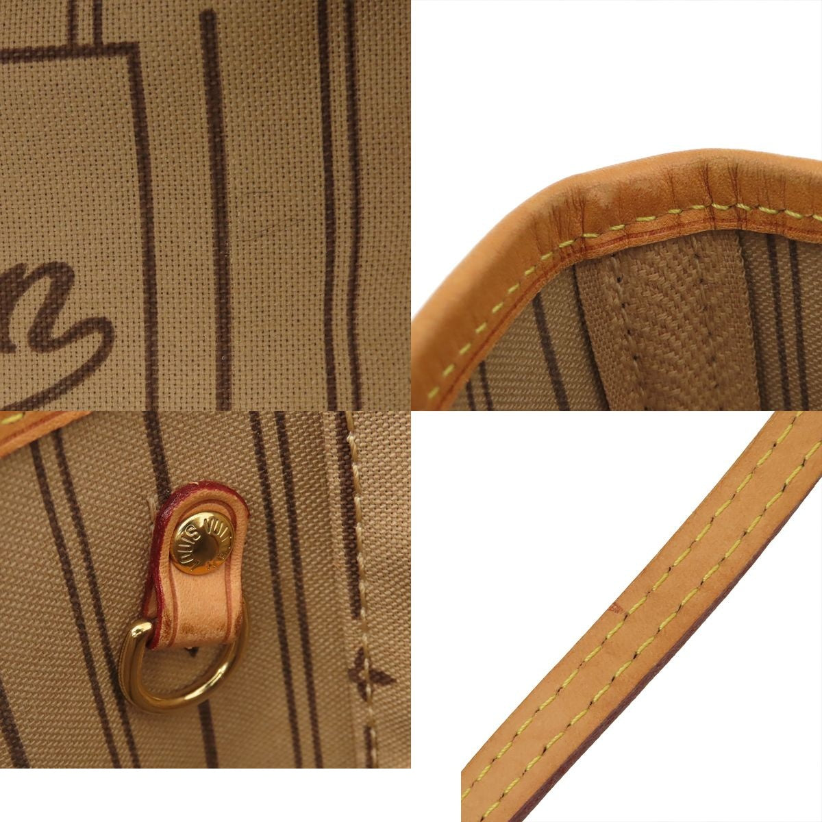 Louis Vuitton Neverfull PM Brown Gold Monogram Canvas Tote Bag — view 8