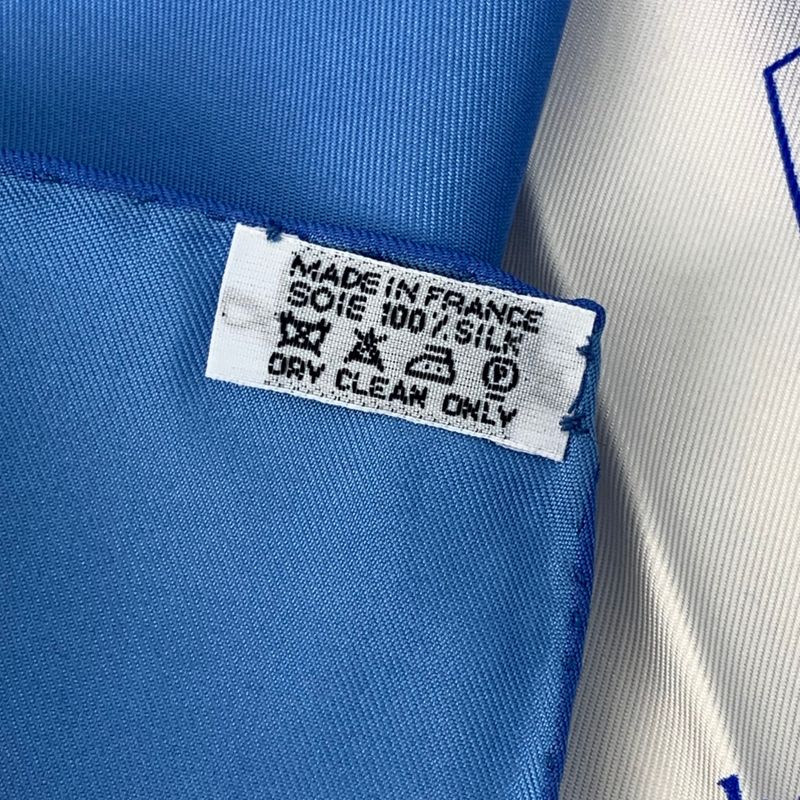 Hermes Scarf Silk Carre 90 Vive Les Champions! Viva Champions Soccer Blue