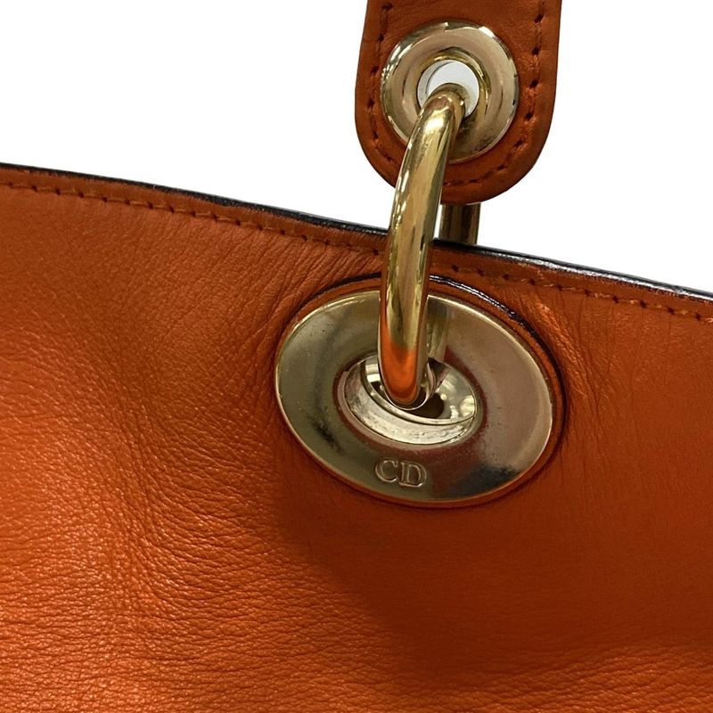 Dior/christian Dior Tote Bag Diorissimo Orange Leather