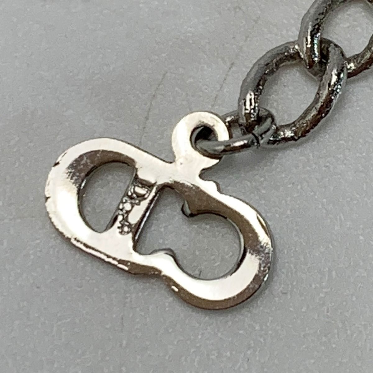 Christian Dior CD Logo Vintage Silver Necklace Ladies