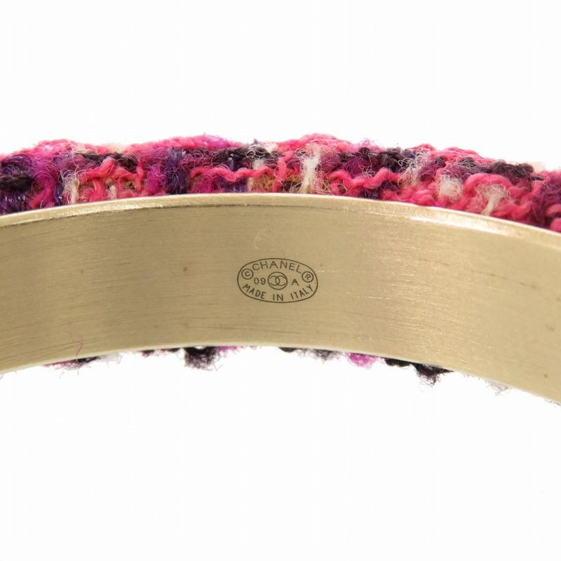 Chanel Coco Mark 09A Tweed Purple/pink Bangle 0790 Chanel