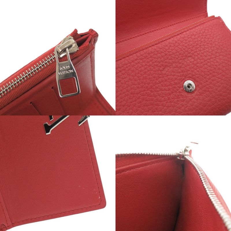 Louis Vuitton Portefeuille Capucino Compact M62158 Leather Red Trifold Wallet
