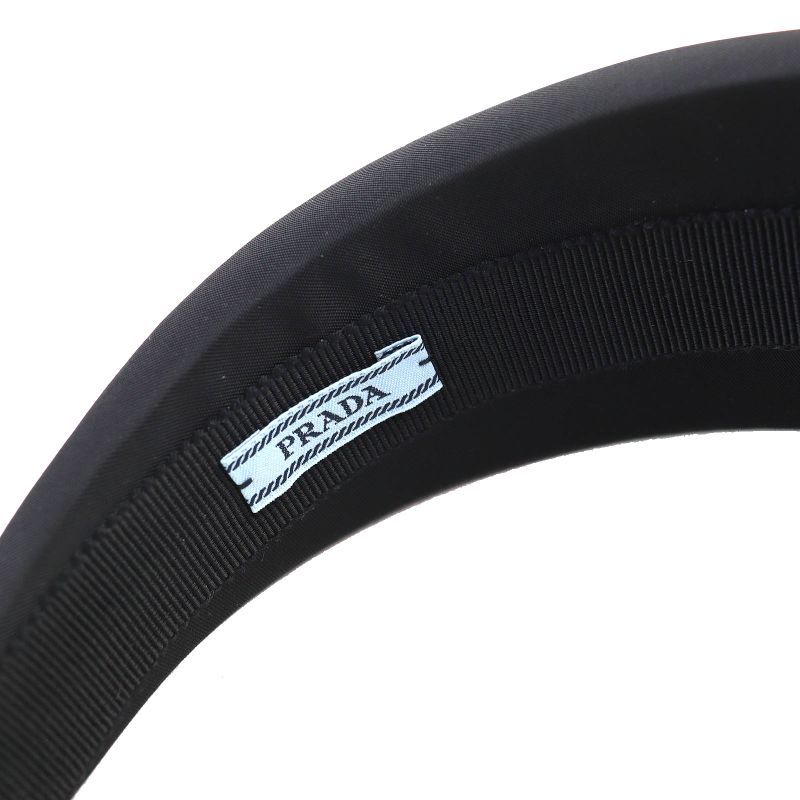 Prada 1ih016 Triangle Logo Triangle Logo Plate Headband Hair Accessory Black