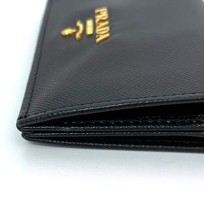 Prada Business Card Case Black NERO Excellent Condition Saffiano Leather