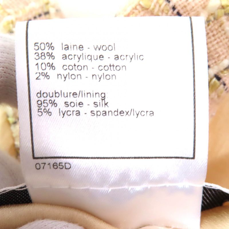 CHANEL Vintage 98P P10823 Coco Mark Button Checked Wool Tweed Tailored Jacket