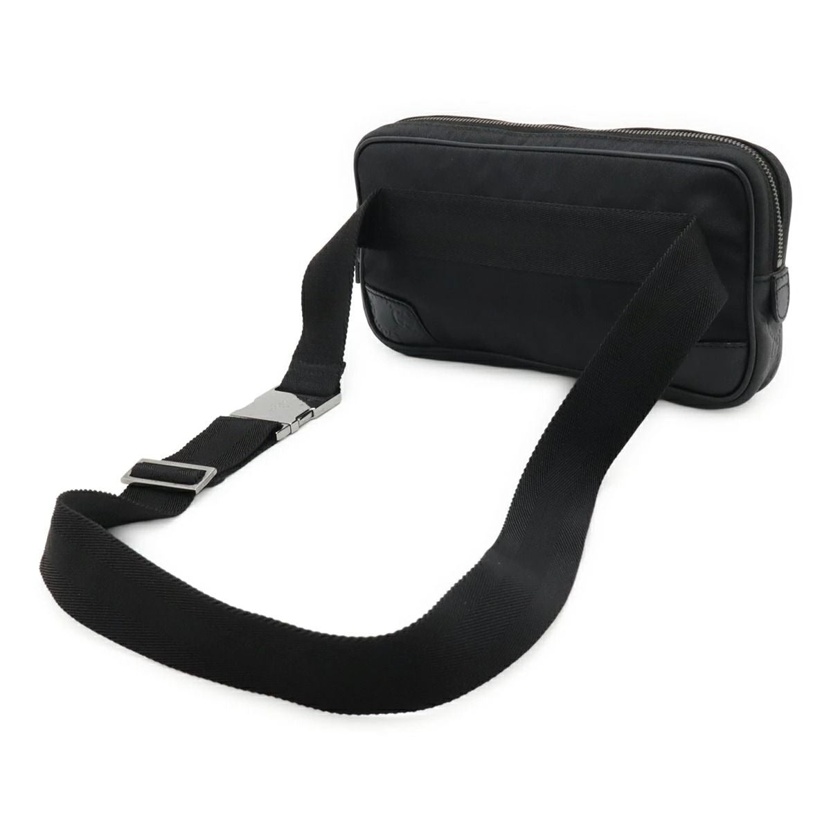 Gucci GG Supreme Monogram Waist Bag Belt Bag Pouch Mens Black Leather