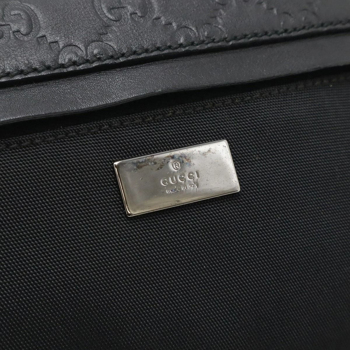 Gucci GG Supreme Monogram Waist Bag Belt Bag Pouch Mens Black Leather
