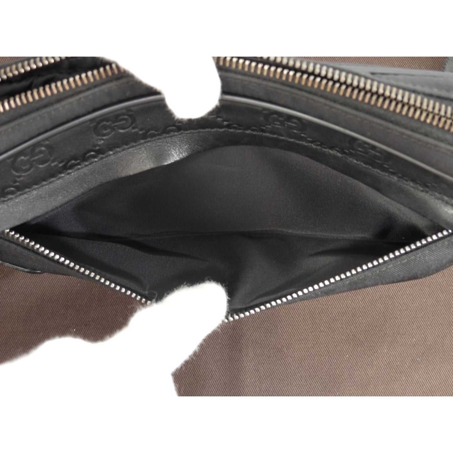 Gucci GG Supreme Monogram Waist Bag Belt Bag Pouch Mens Black Leather