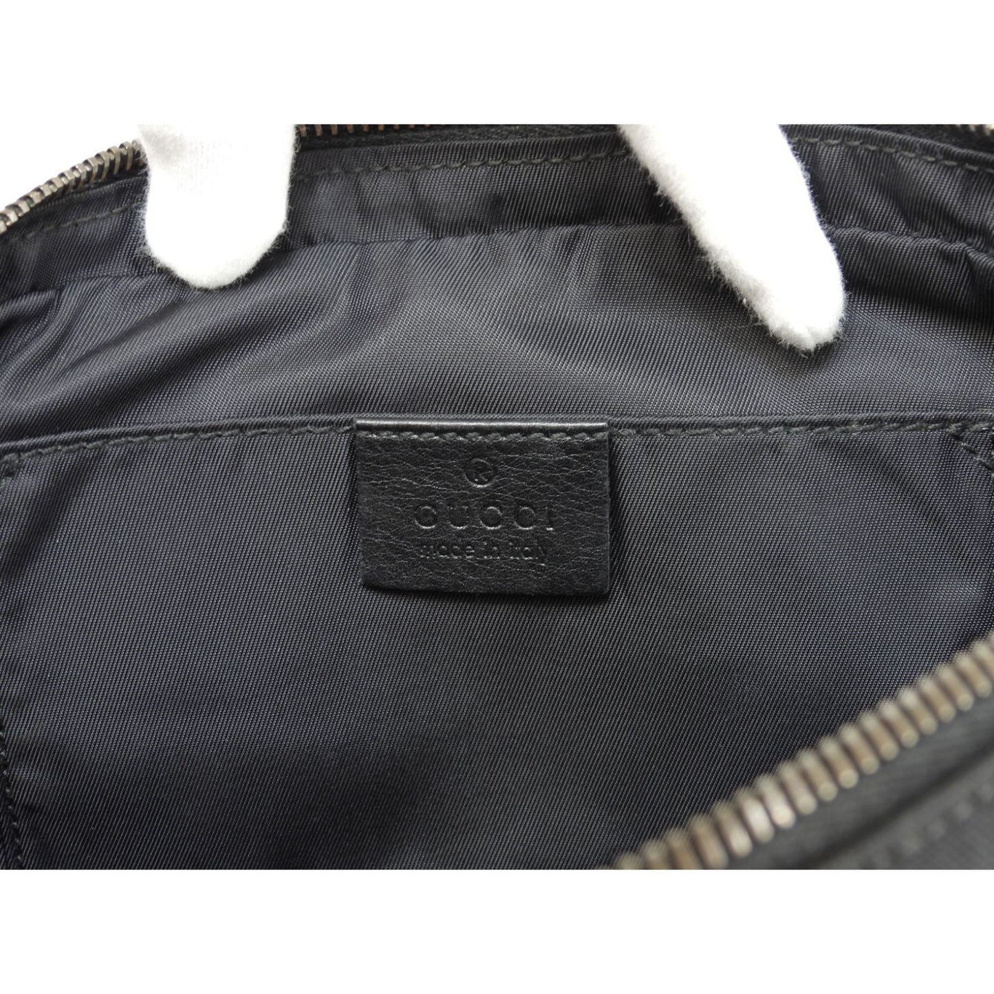 Gucci GG Supreme Monogram Waist Bag Belt Bag Pouch Mens Black Leather