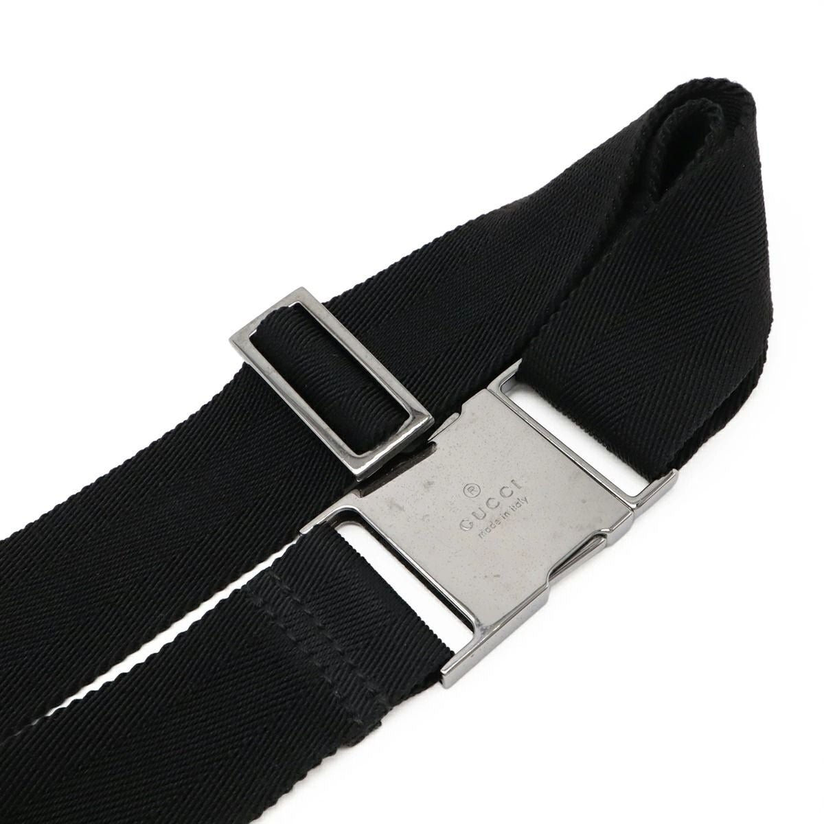 Gucci GG Supreme Monogram Waist Bag Belt Bag Pouch Mens Black Leather