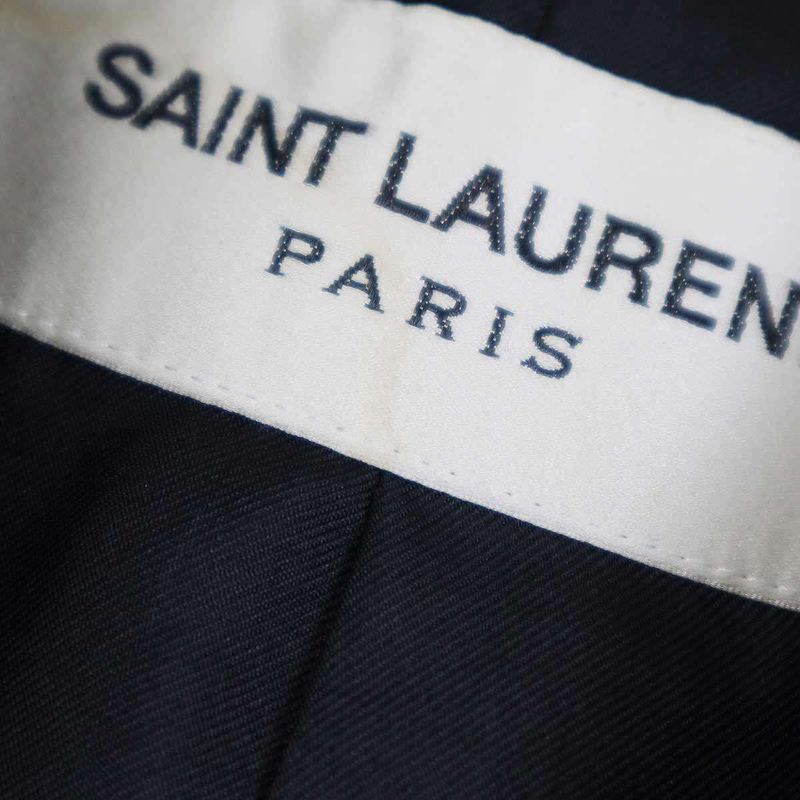 Saint Laurent Paris 13aw Wool Melton Double Breasted Napoleon Chester Coat