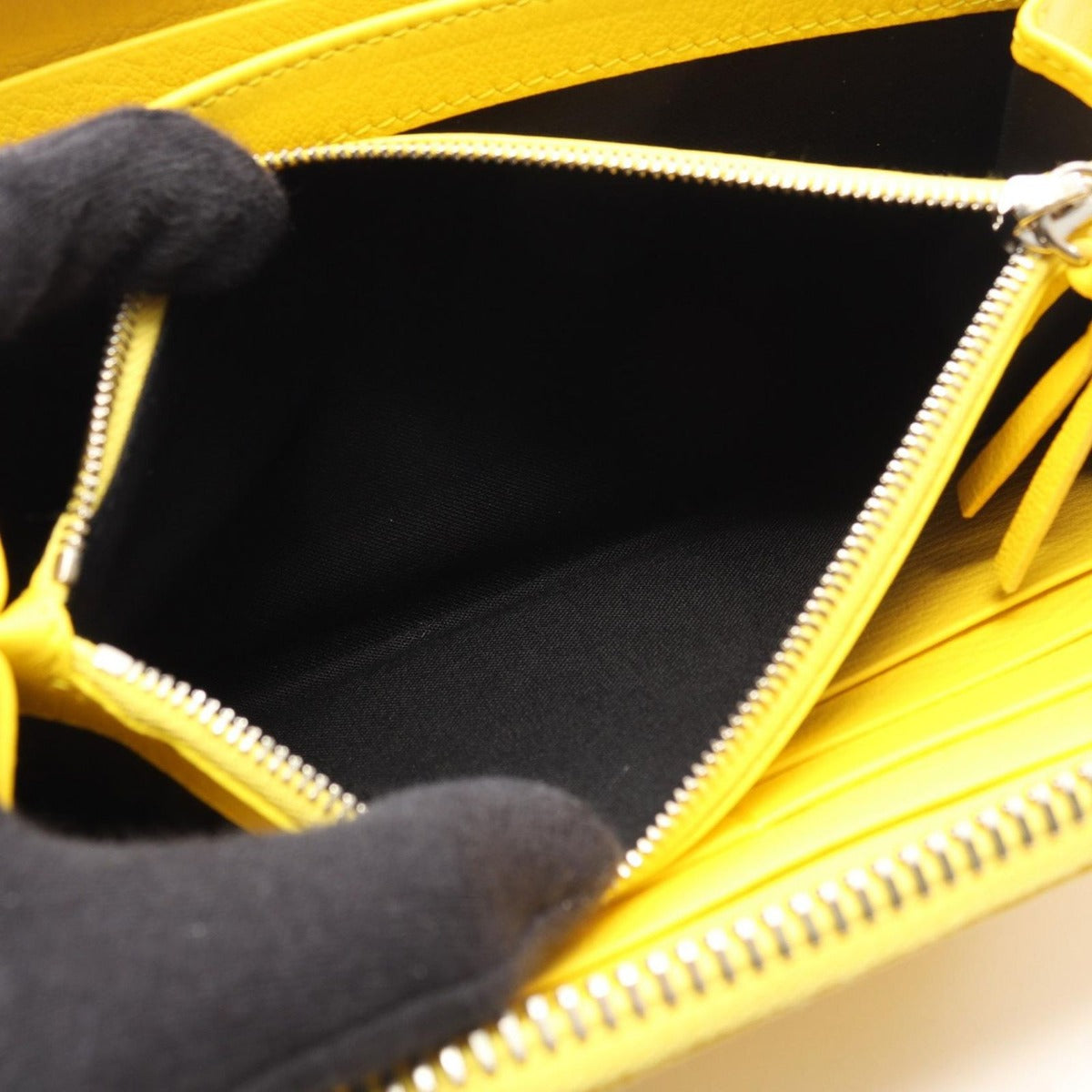 Balenciaga Round Wallet Paper Continental Yellow Leather — view 9