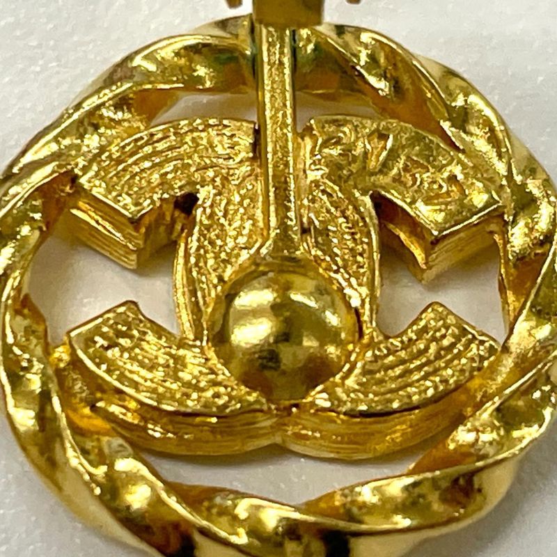 Chanel Coco Mark Earrings (one Side Only) 2137 GP With Rhinestone Gold