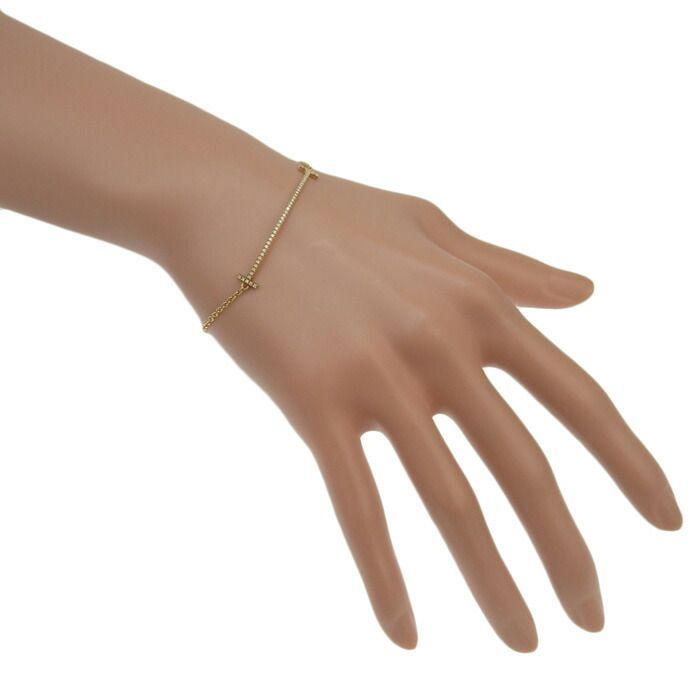 Tiffany & Co T Smile Diamond Bracelet 18K Pink Gold 750 Pink Gold Diamond 16cm