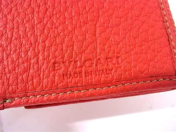 Bvlgari Leather Bifold Long Wallet Billfold Coin Purse Men's Women's Orange