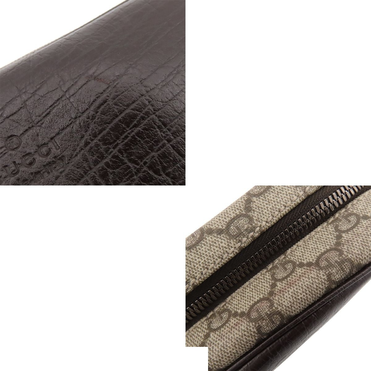 Gucci Shoulder Bag Brown Khaki Beige GG Supreme Canvas Leather — view 8