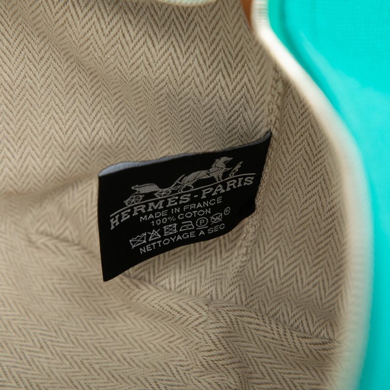 Hermes Brid A Brag PM Handbag Pouch Greenish Silver Hardware Canvas Women Hermes