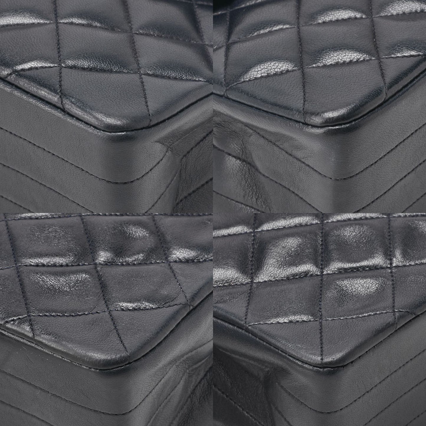 Chanel Mini Matelasse Turnlock Design Flap Chain Shoulder Bag Lamb Skin Navy