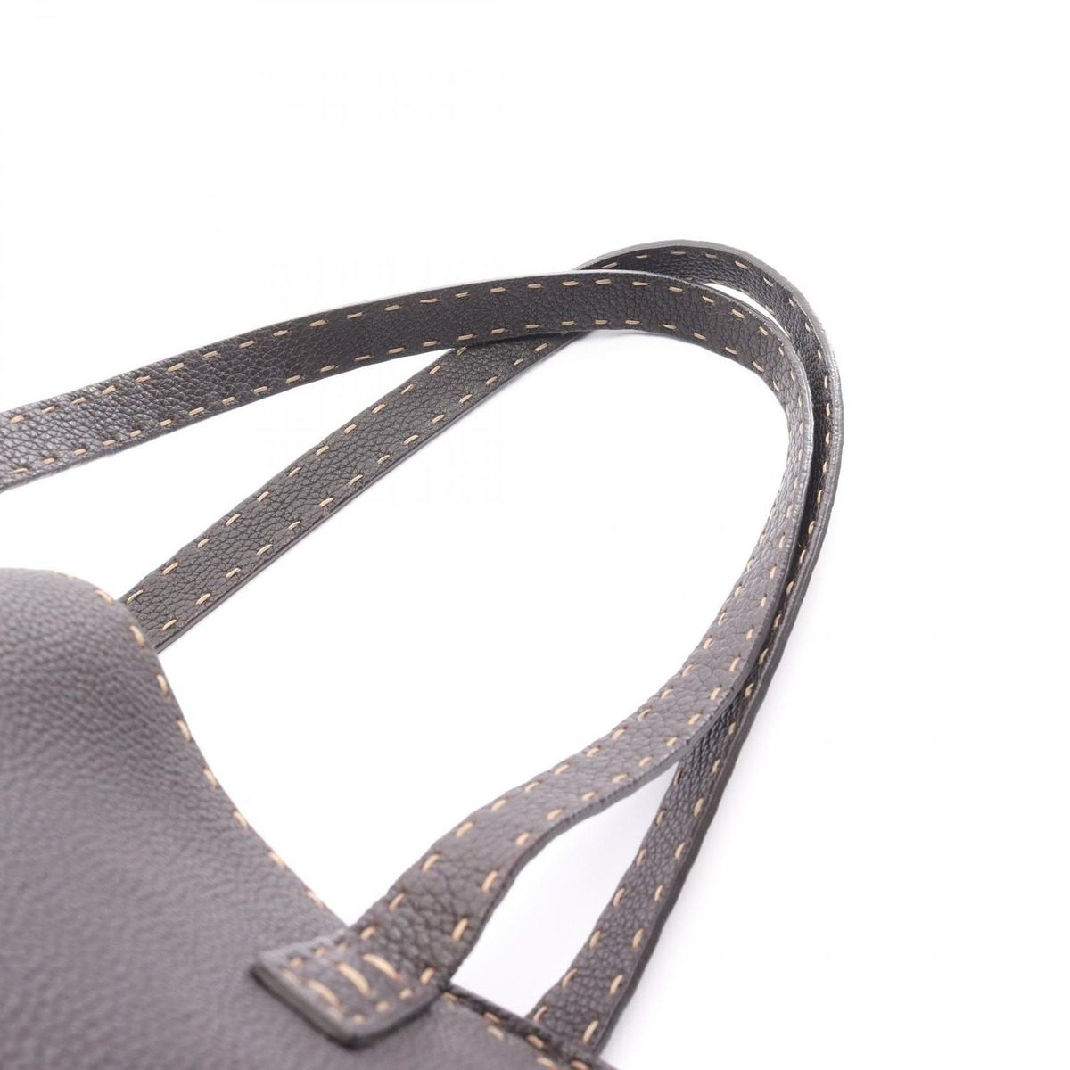 Fendi Tote Selleria Dark Brown Leather — view 7