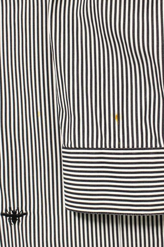 Dior Homme 833c563k4328 Bee Embroidered Striped Ribbed Long Sleeved Shirt Men's