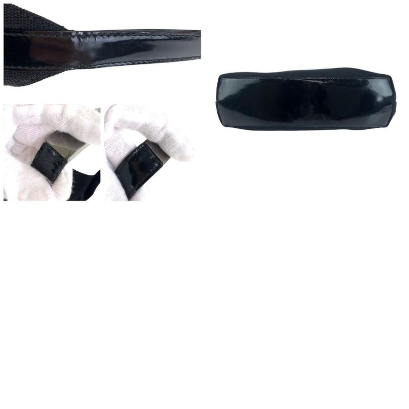 Gucci Hobo Black Silver Hardware Canvas/enamel 001 3297 Shoulder Bag Women