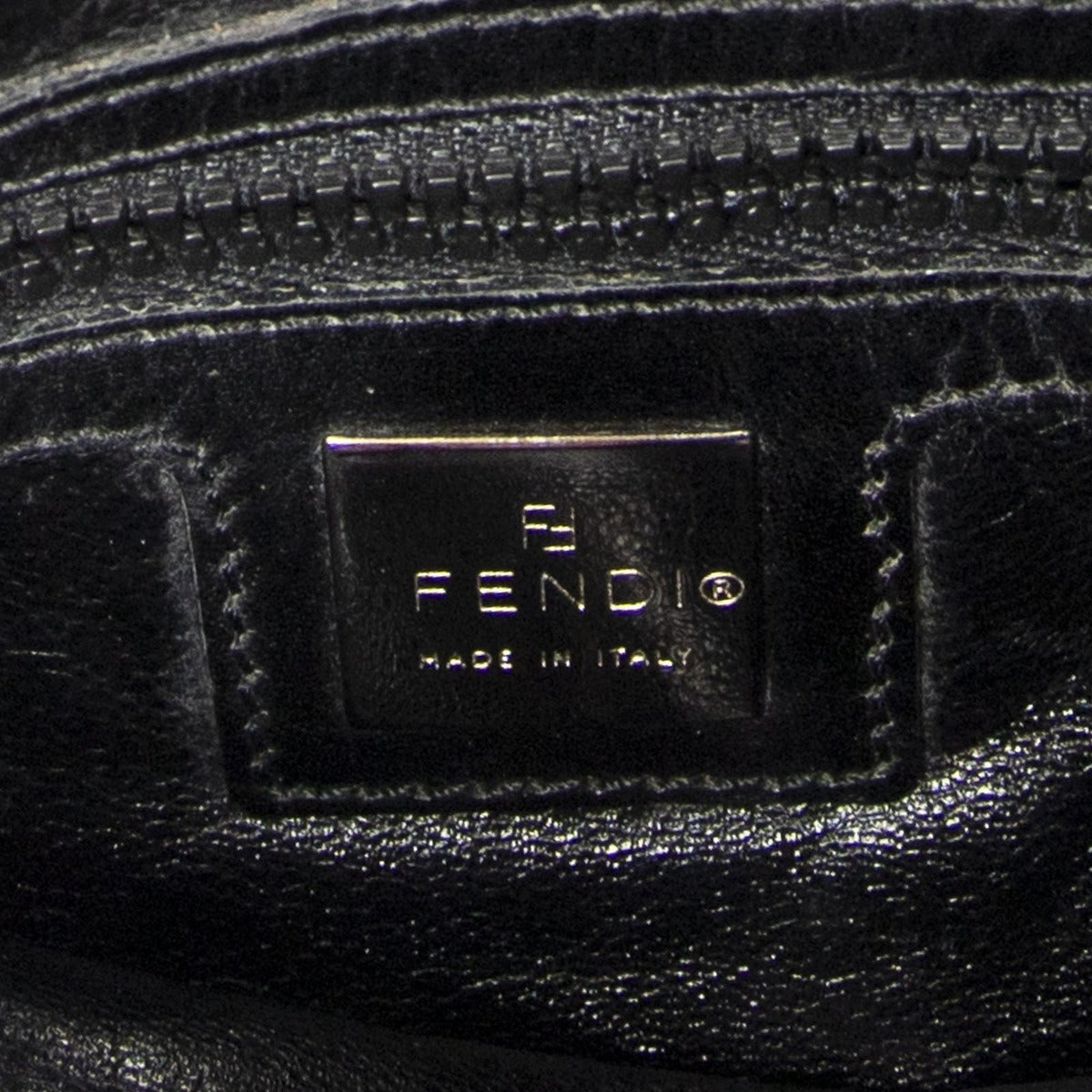 Fendi Mini Faux Crossbody Dark Grey Black Zucca Cowl Canvas Gray — view 10